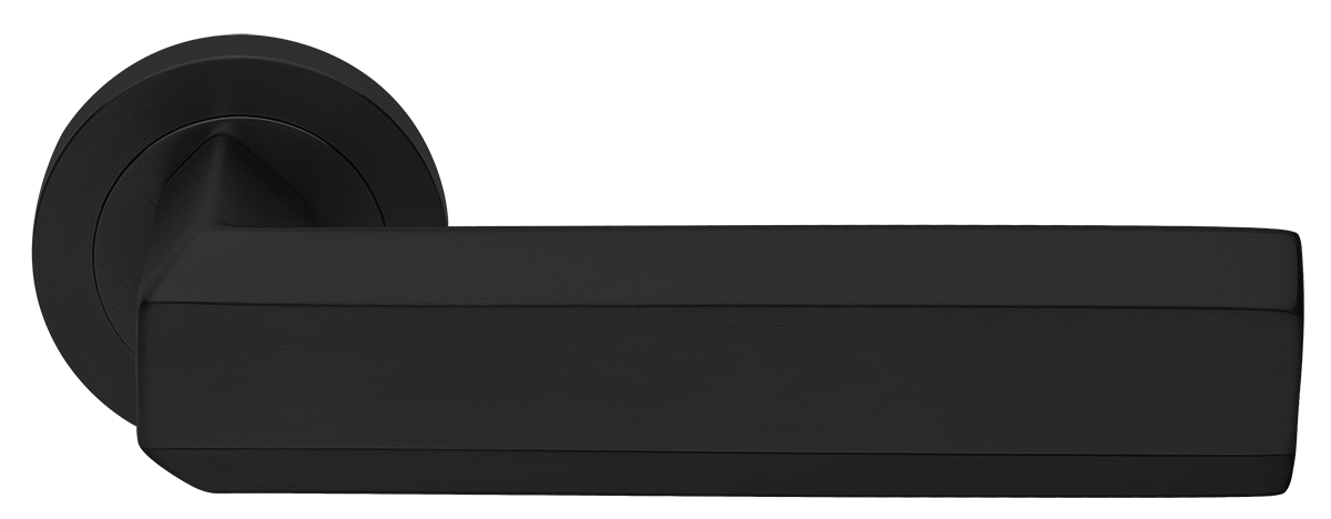 Ручка дверная HARMONY R2 NERO раздельная на круглой розетке, цвет - черный фото купить Санкт-Петербург