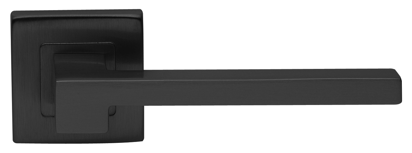 Ручка дверная STONE S3 NERO раздельная на квадратной розетке, цвет - черный фото купить Санкт-Петербург