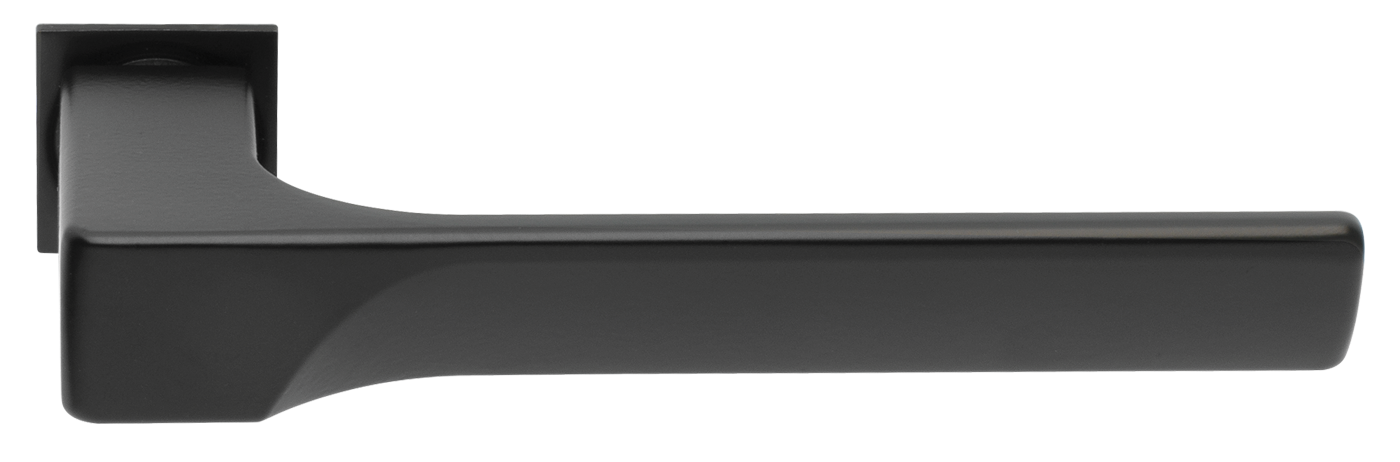 Ручка дверная FIORD-SM NERO-ST, с невидимой квадратной розеткой, цвет - черный soft-touch фото купить Санкт-Петербург