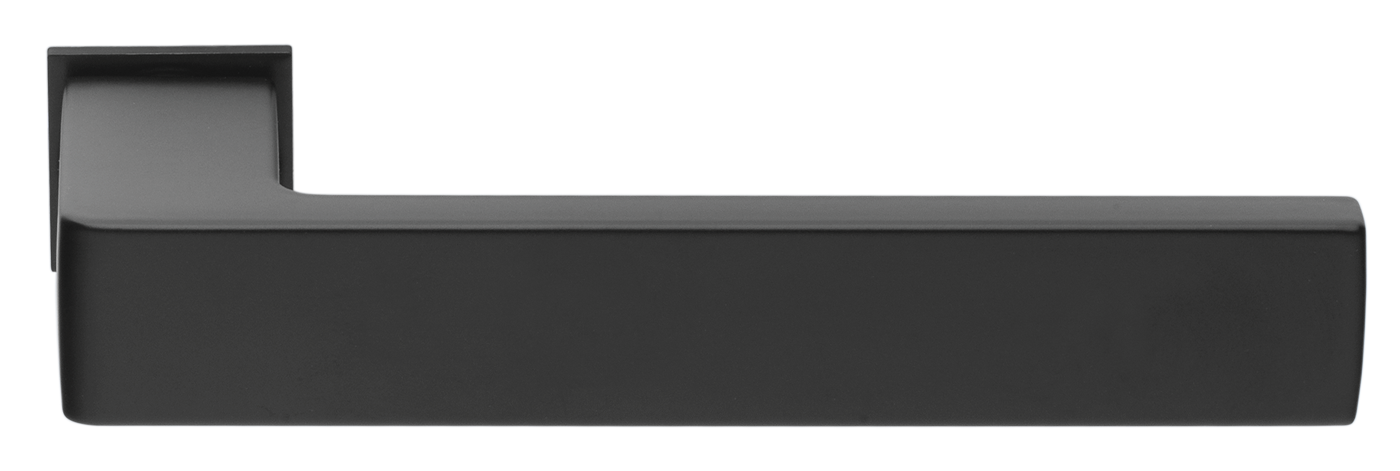 Ручка дверная HORIZONT-SM NERO-ST с невидимой квадратной розеткой, цвет - черный soft-touch фото купить Санкт-Петербург