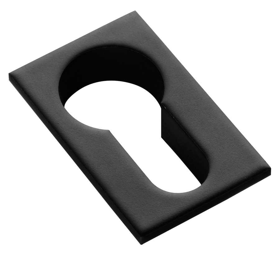 Накладка на евроцилиндр LUX-KH-SM NERO-ST квадратная невидимая, цвет - черный soft-touch фото купить Санкт-Петербург