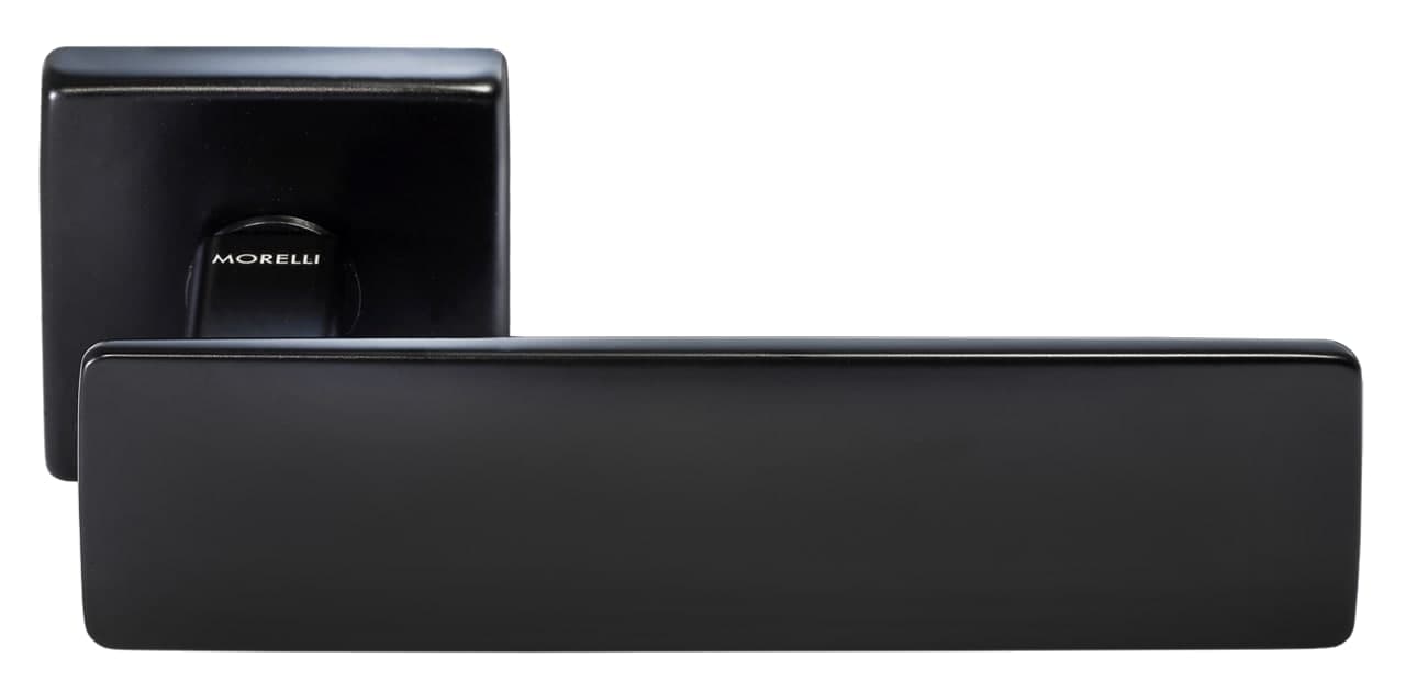 Ручка дверная SPACE S5 NERO-ST на квадратной розетке, цвет - черный soft-touch фото купить Санкт-Петербург