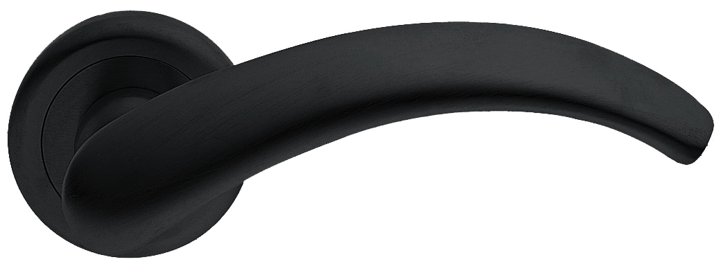 Ручка дверная ARCH R4 NERO раздельная на круглой розетке, цвет - черный фото купить Санкт-Петербург