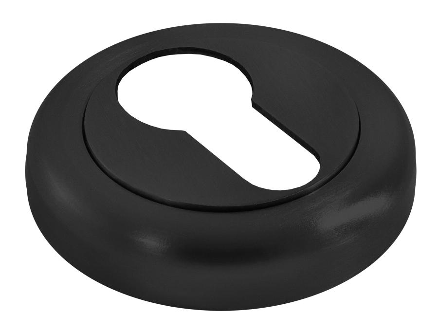 Накладка на ключевой цилиндр LUX-KH-R4 NERO на круглой розетке, цвет - черный фото фурнитура Санкт-Петербург