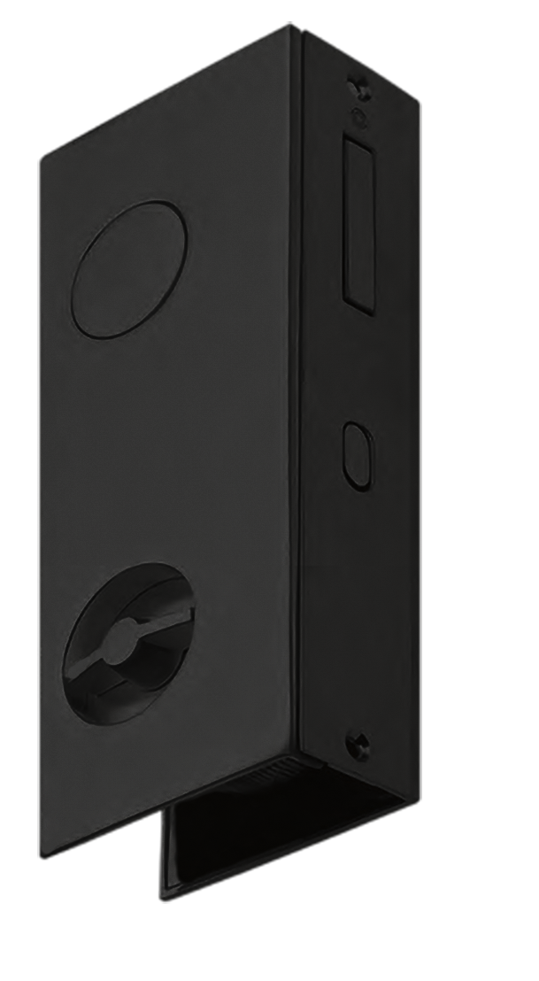 Ручки для раздвижных дверей SIMPLE-S NERO с замком и заверткой, цвет - черный фото купить Санкт-Петербург