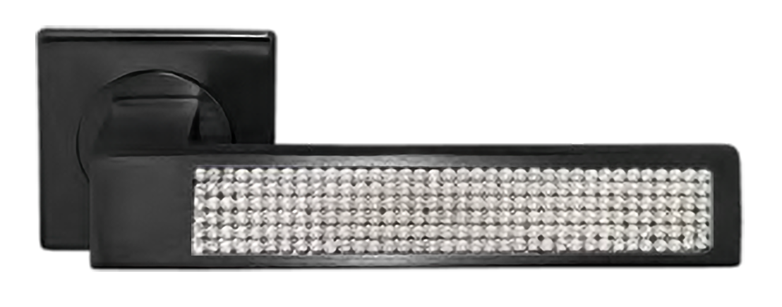 Ручка дверная DOLCE VITA S1 NERO раздельная на квадратной розетке, цвет - черный фото купить Санкт-Петербург