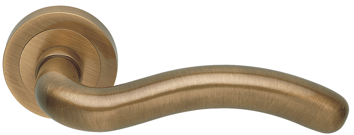 Ручка дверная SNAKE R2 BGO раздельная на круглой розетке, цвет - матовая бронза фото купить в СПб