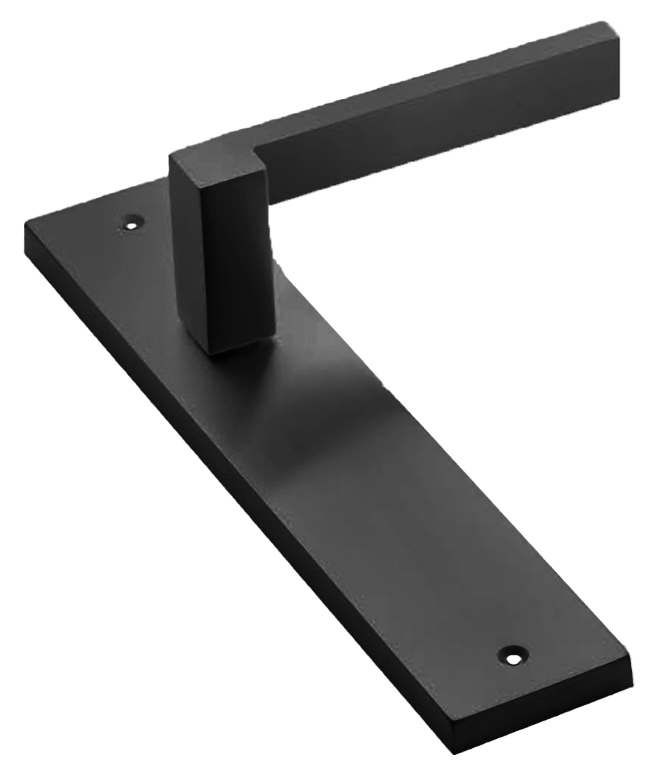 Ручка дверная на планке STONE PL NERO, цвет черный, латунь фото купить в СПб