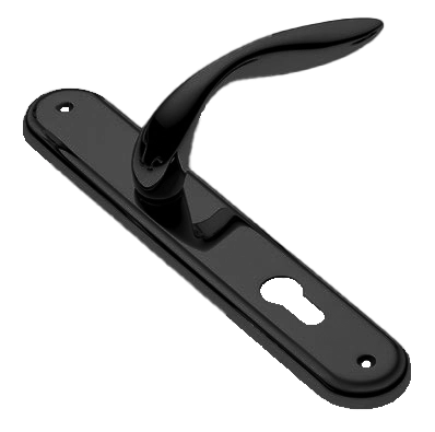 Ручка дверная на планке LEON PL NERO, цвет черный, латунь фото купить в СПб