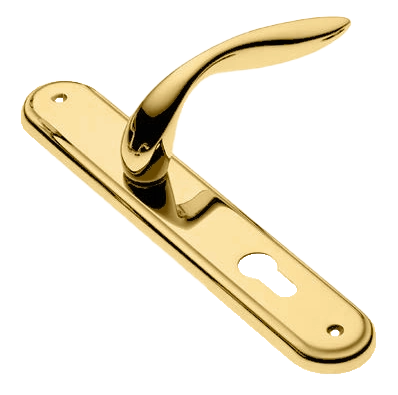 Ручка дверная на планке LEON PL OTL, цвет золото, латунь фото купить в СПб