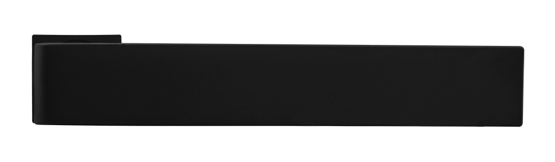 Ручка дверная HORIZONT-SM NERO-ST с невидимой квадратной розеткой, цвет черный soft-touch, ЦАМ фото купить в СПб