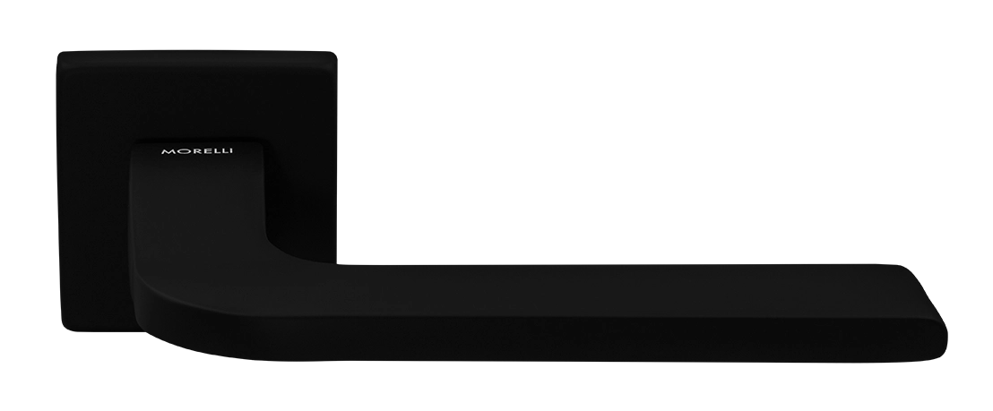 Ручка дверная SPUTNIK S5 NERO-ST на квадратной розетке, цвет черный soft-touch, ЦАМ фото купить в СПб