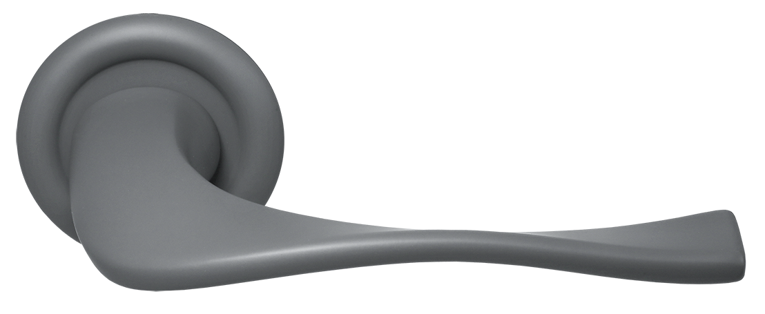 Ручка дверная SKYSCRAPER R7 SSW на круглой розетке, цвет Стокгольмский снегопад/Stockholm Snowfall фото купить Санкт-Петербург