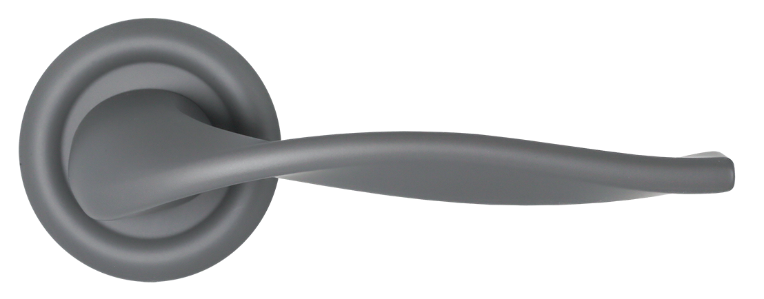 Ручка дверная SKYSCRAPER R7 SSW на круглой розетке, цвет Стокгольмский снегопад/Stockholm Snowfall фото купить в СПб