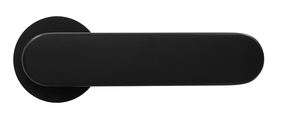 Ручка дверная MH-65-R6 R6 SEMPIONE BL на круглой розетке, цвет черный фото купить в СПб