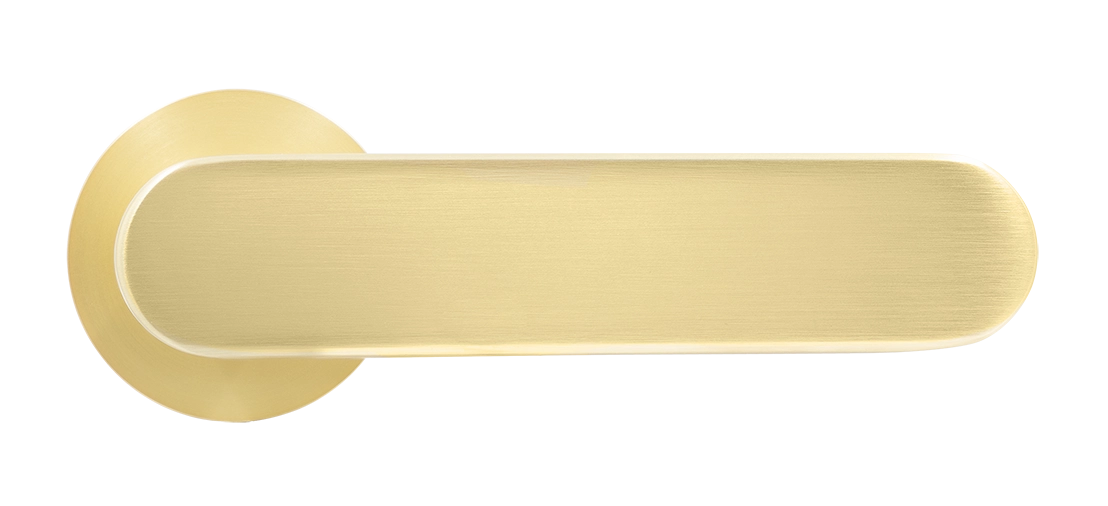 Ручка дверная MH-65-R6 SEMPIONE MSG на круглой розетке, цвет матовое сатинированное золото фото купить в СПб