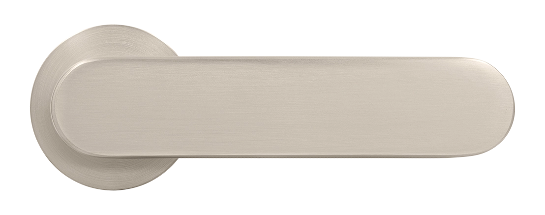 Ручка дверная MH-65-R6 SEMPIONE MSN на круглой розетке, цвет матовый сатинированный никель фото купить в СПб