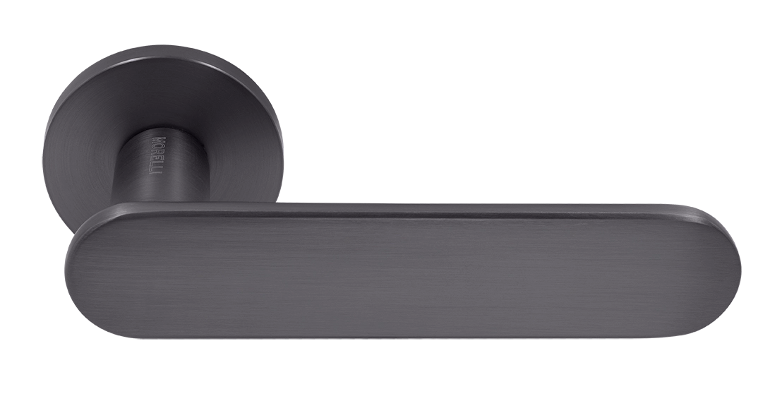 Ручка дверная MH-65-R6 R6 SEMPIONE GR на круглой розетке, цвет графит фото купить Санкт-Петербург