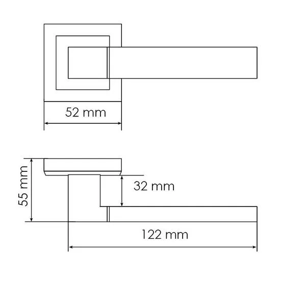 Комплект дверных ручек MH-28 BL-S + сантехническая завертка MH-WC-S BL + защёлка бесшумная 1895P BL + петли врезные универсальные MSN 100X70X2.5-4BB BL (2шт), цвет черный фото купить в СПб
