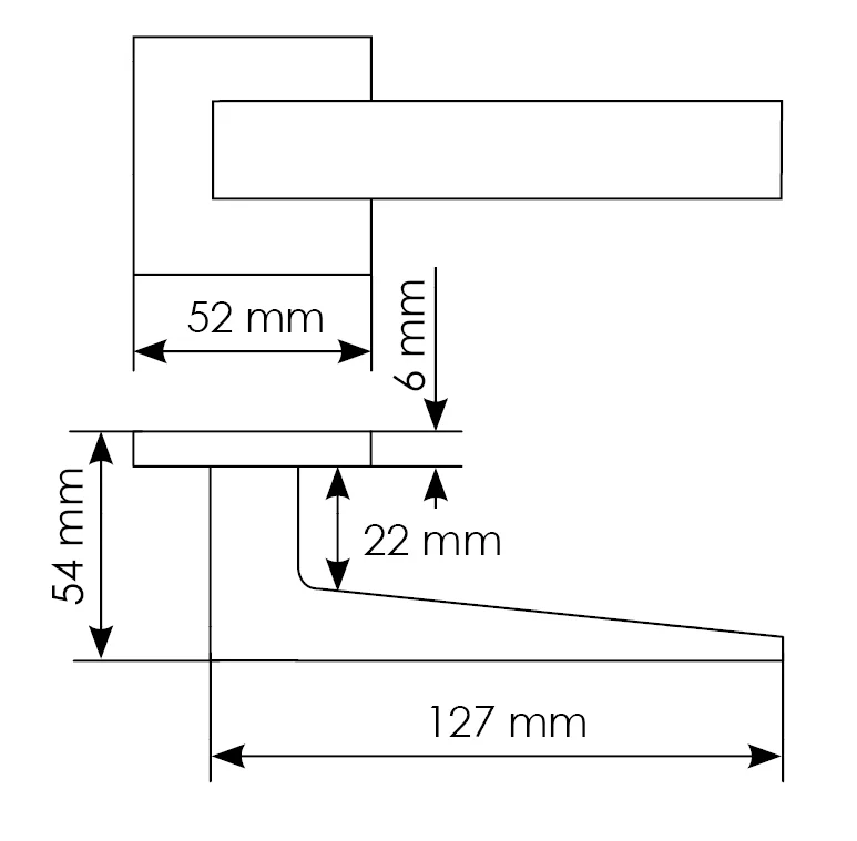 Комплект дверных ручек MH-54-S6 GR + завертка сантехническая MH-WC-S6 GR + защёлка бесшумная M1895P GR + петли врезные универсальные MSN 100X70X2.5-4BB GR (2шт), цвет графит фото купить в СПб