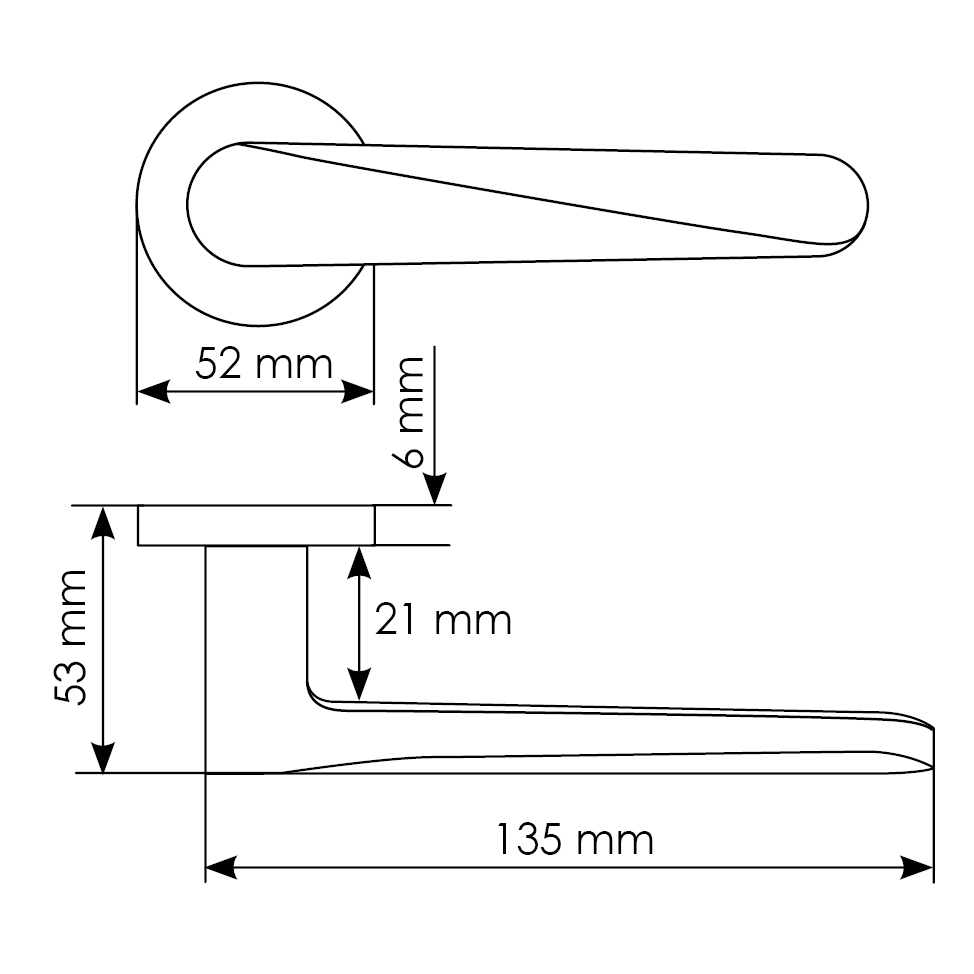 Комплект дверных ручек MH-58-R6 SC + сантехническая завертка MH-WC-R6 SC + защёлка бесшумная M1895 SC + петли врезные универсальные MSN 100X70X2.5-4BB SC (2шт), цвет матовый хром фото купить в СПб