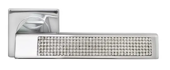 Ручка дверная DOLCE VITA S1 CRO раздельная на квадратной розетке, цвет - хром, латунь фото купить Санкт-Петербург