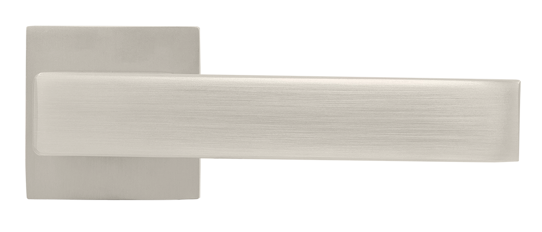 Ручка дверная LOT MH-56-S6 MSN раздельная на квадратной розетке 6 мм, цвет матовый сатинированный никель, ЦАМ фото купить в СПб