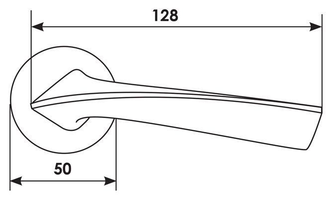 Ручка дверная COMETA R5 NIS раздельная на круглой розетке, цвет - матовый никель, ЦАМ фото купить в СПб