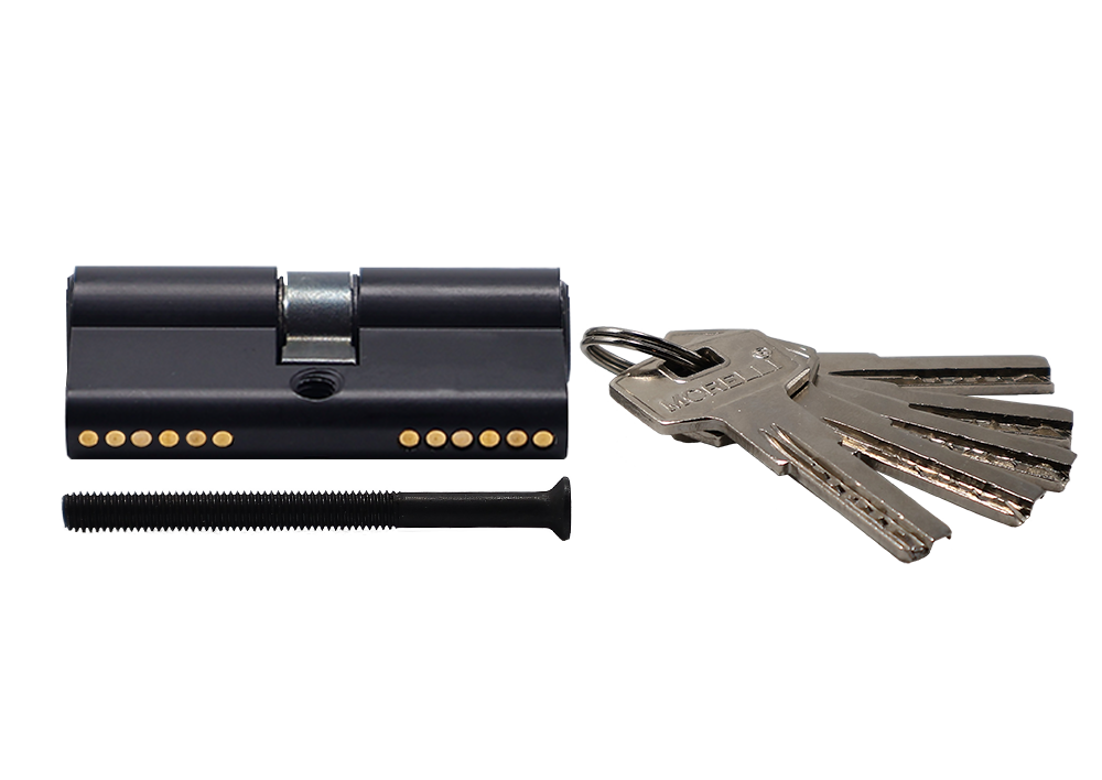 Ключевой цилиндр высокой секретности HS 60C BL (60мм), цвет - черный фото купить в СПб