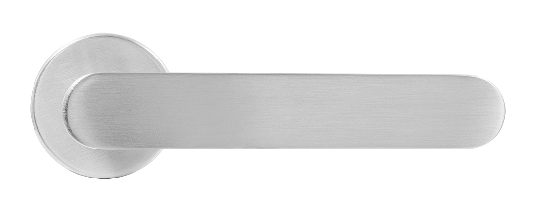 Ручка дверная LE BOAT R5 CSA раздельная на круглой розетке, цвет матовое матовый хром, латунь фото купить в СПб