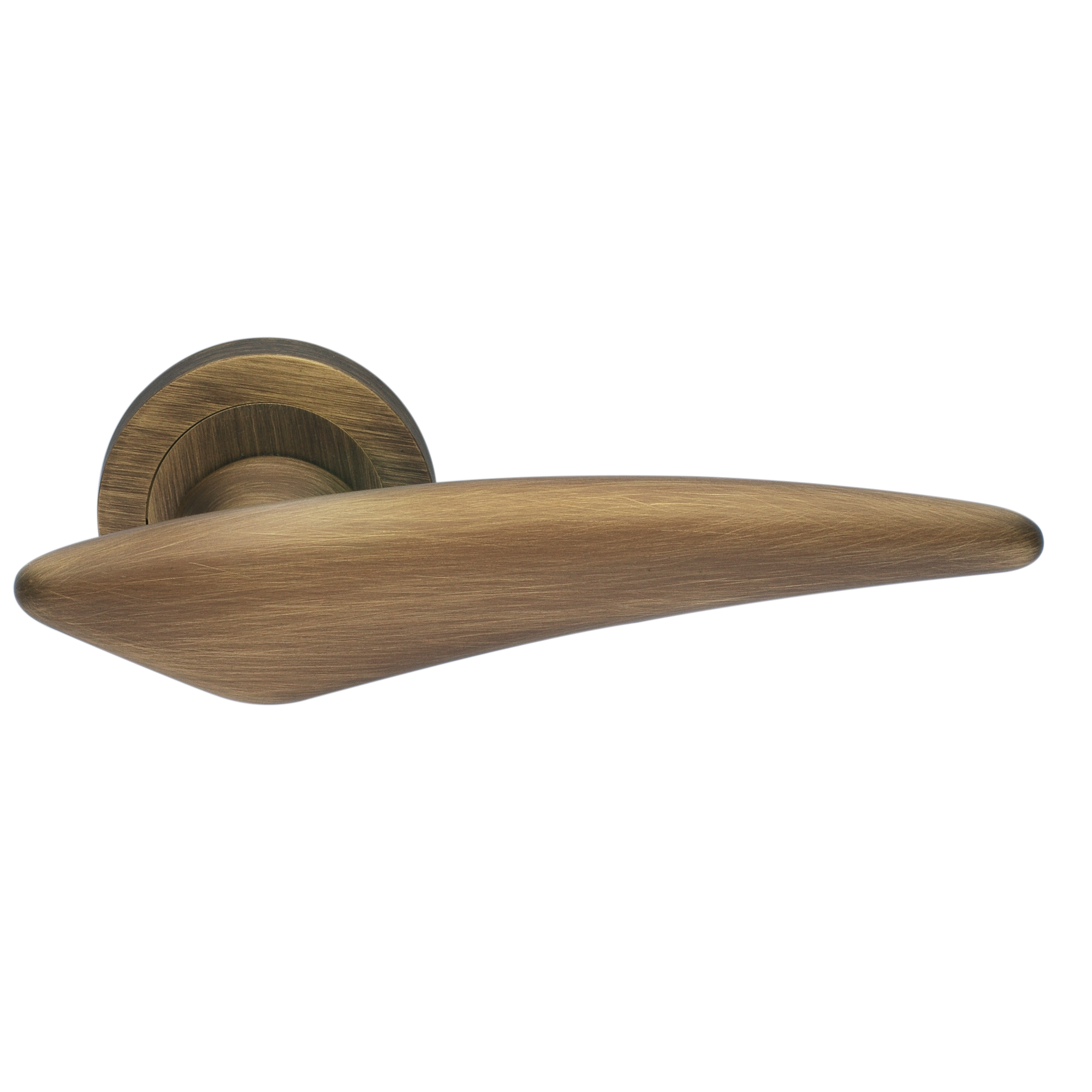 Ручка дверная BOLID R2 BGO раздельная на круглой розетке, цвет матовая бронза, латунь фото купить Санкт-Петербург