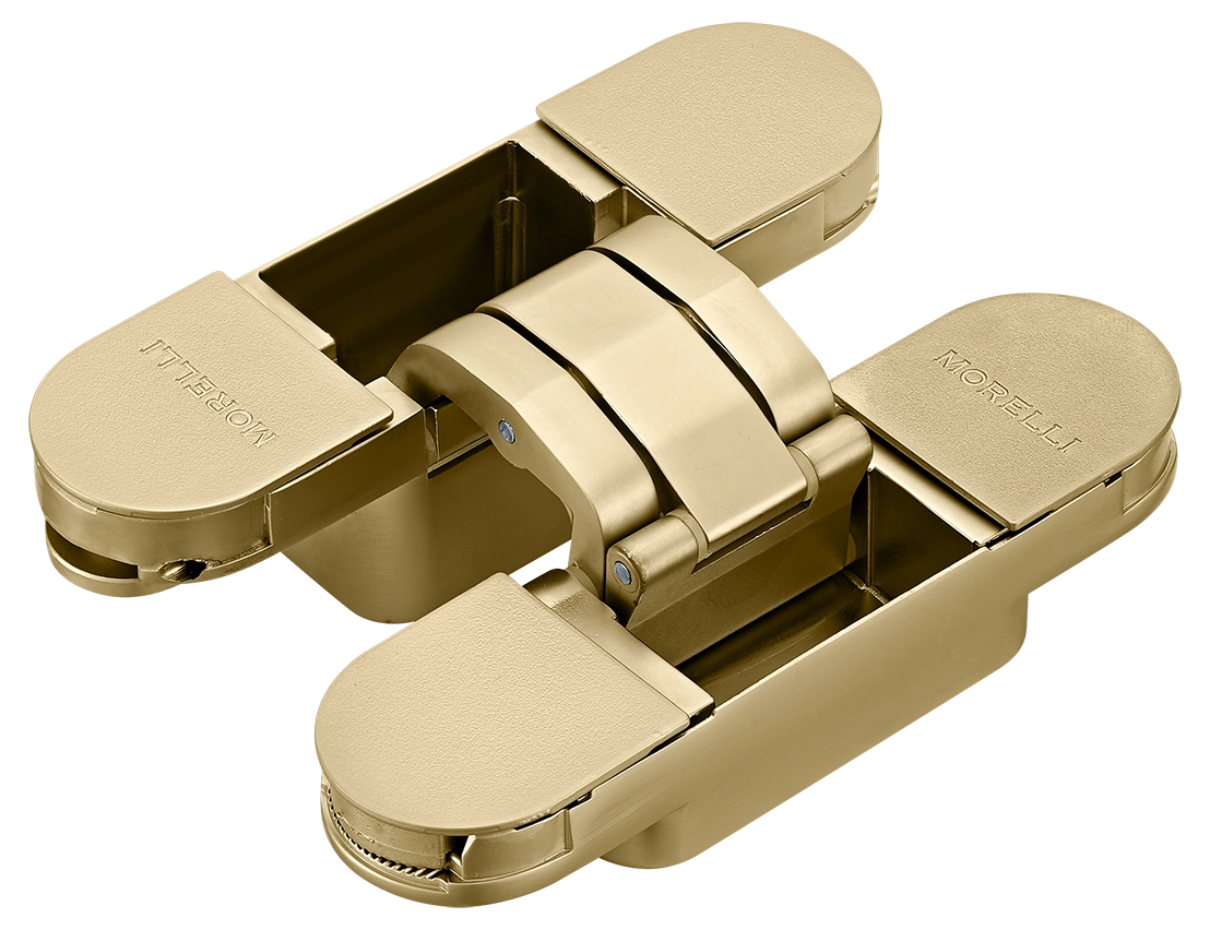 Петля скрытая HH-24 MSG врезная с 3D-регулировкой вес полотна до 40 кг, цвет матовое сатинированное золото фото купить Санкт-Петербург
