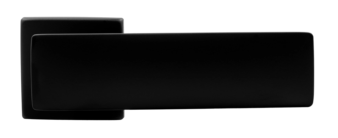 Ручка дверная SPACE S5 NERO-ST на квадратной розетке, цвет черный soft-touch, ЦАМ фото купить в СПб