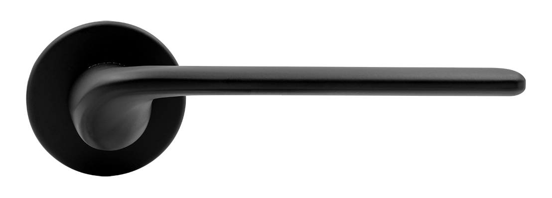 Ручка дверная TOMORROW R5 NERO-ST на круглой розетке, цвет черный soft-touch, ЦАМ фото купить в СПб