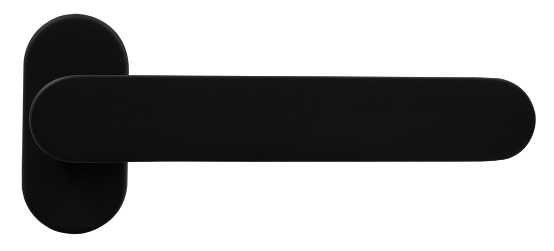 Ручка оконная LE BOAT W1 NERO-ST на прямоугольной розетке, цвет черный soft-touch, латунь фото купить Санкт-Петербург