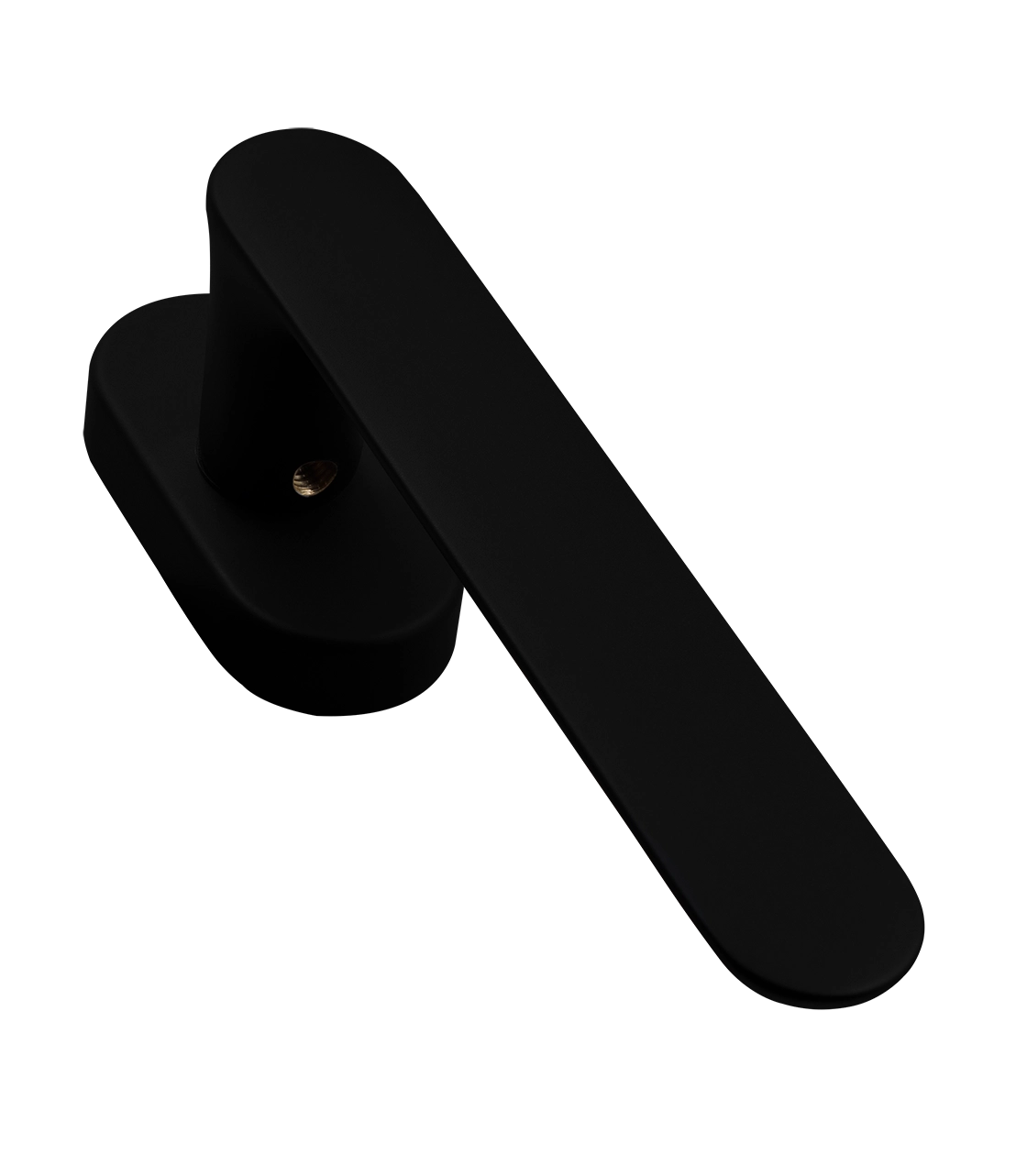 Ручка оконная LE BOAT W1 NERO-ST на прямоугольной розетке, цвет черный soft-touch, латунь фото фурнитура Санкт-Петербург