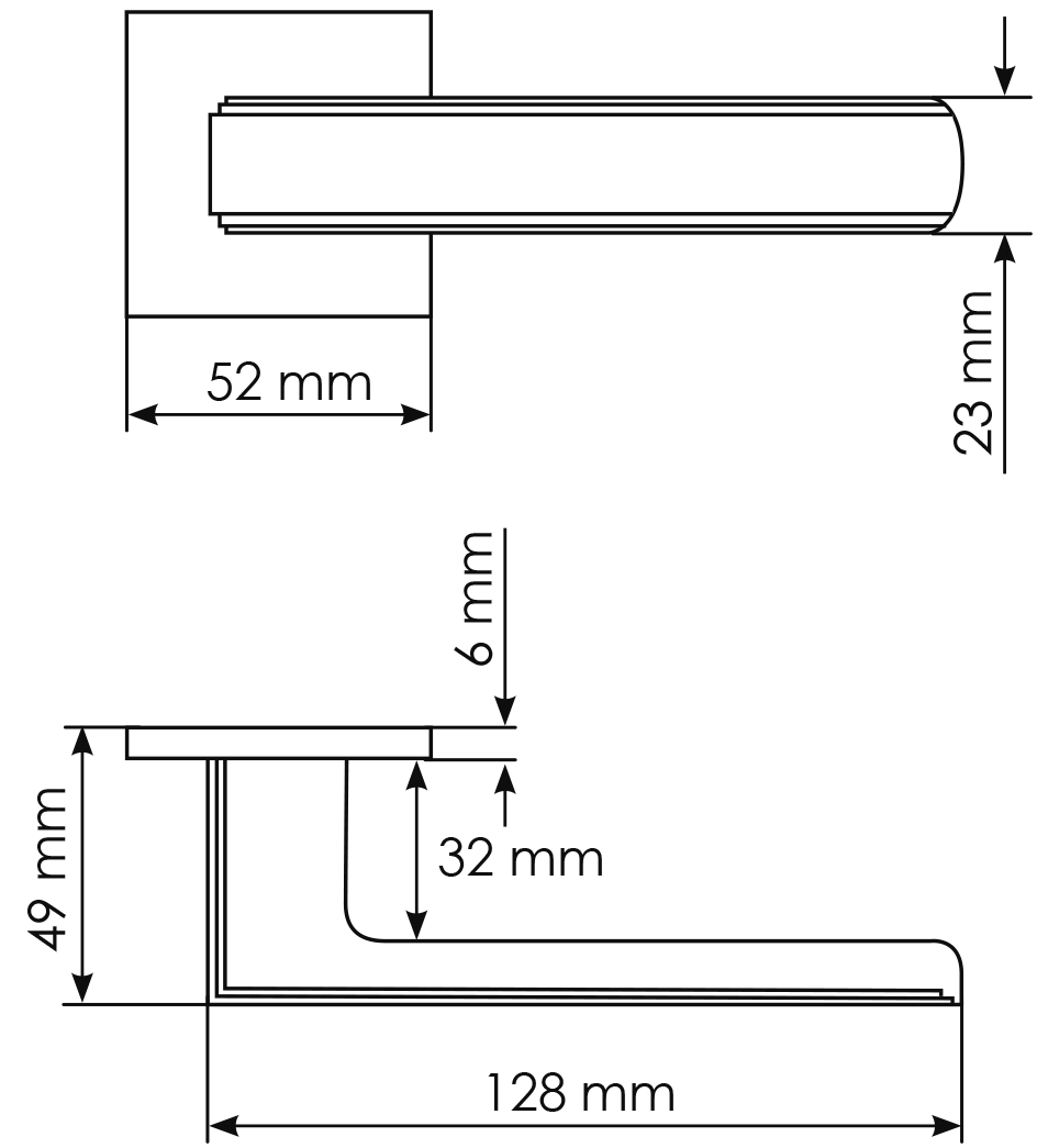 Ручка дверная MH-64-S6 FTG STEPS на квадратной розетке 6 мм, цвет матовое итальянское золото фото фурнитура Санкт-Петербург