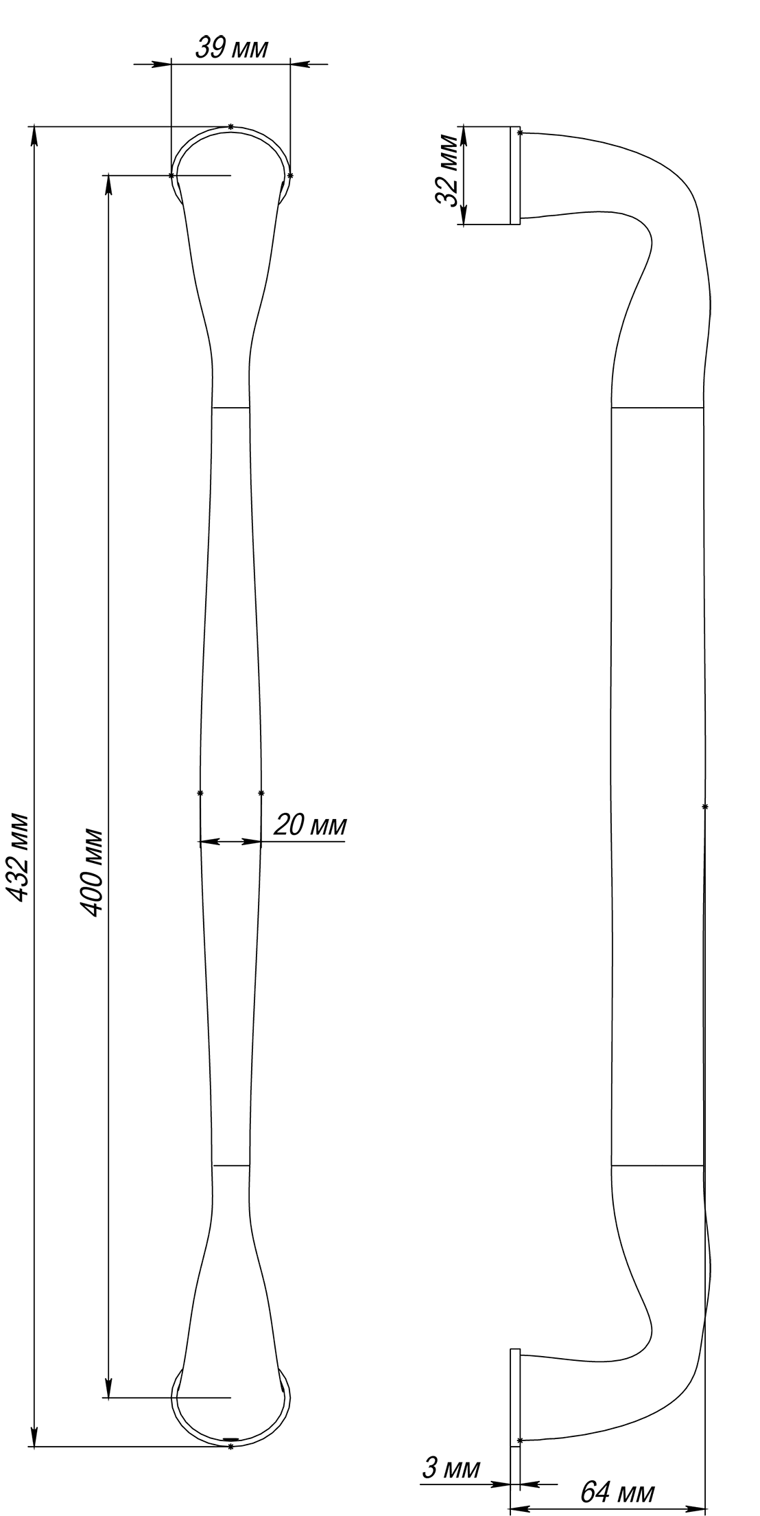 Ручка-скоба LVB PH SSW, цвет Стокгольмский снегопад/Stockholm Snowfall фото купить в СПб