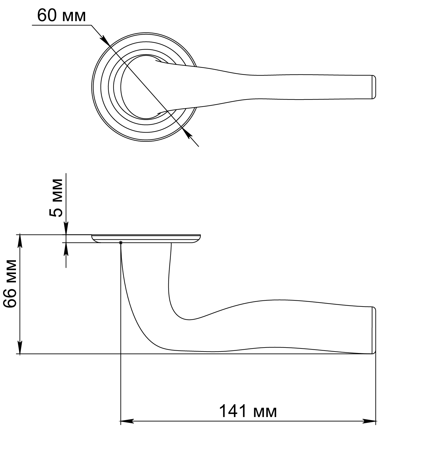 Ручка дверная LVB R7 SST на круглой розетке, цвет Летняя гроза/Summer Storm фото фурнитура Санкт-Петербург