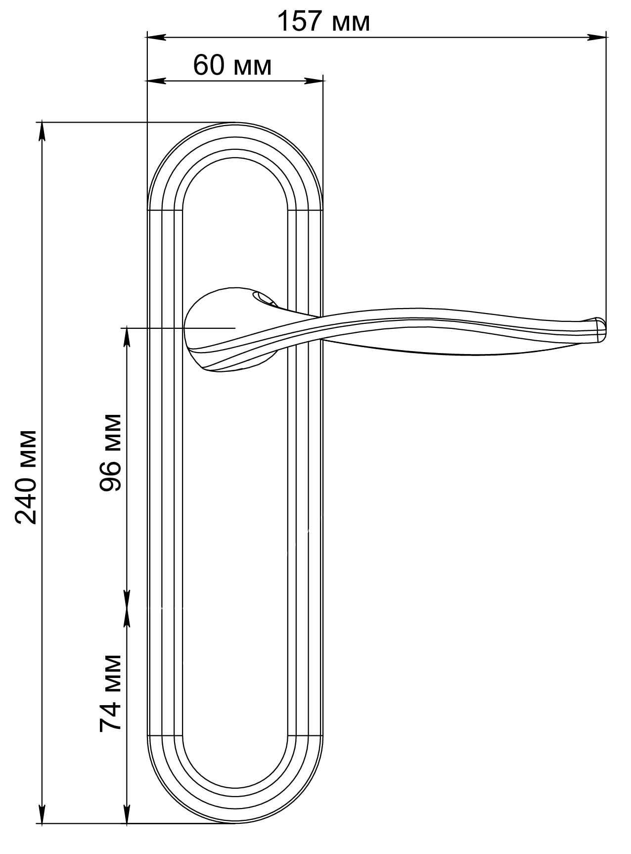 Ручка дверная SKYSCRAPER PLR SMI на планке, цвет Весенняя дымка/Spring Mist фото фурнитура Санкт-Петербург