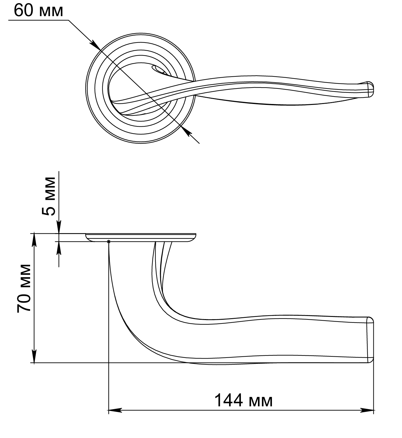 Ручка дверная SKYSCRAPER R7 WF на круглой розетке, цвет Зимняя стужа/Winter Frost фото фурнитура Санкт-Петербург