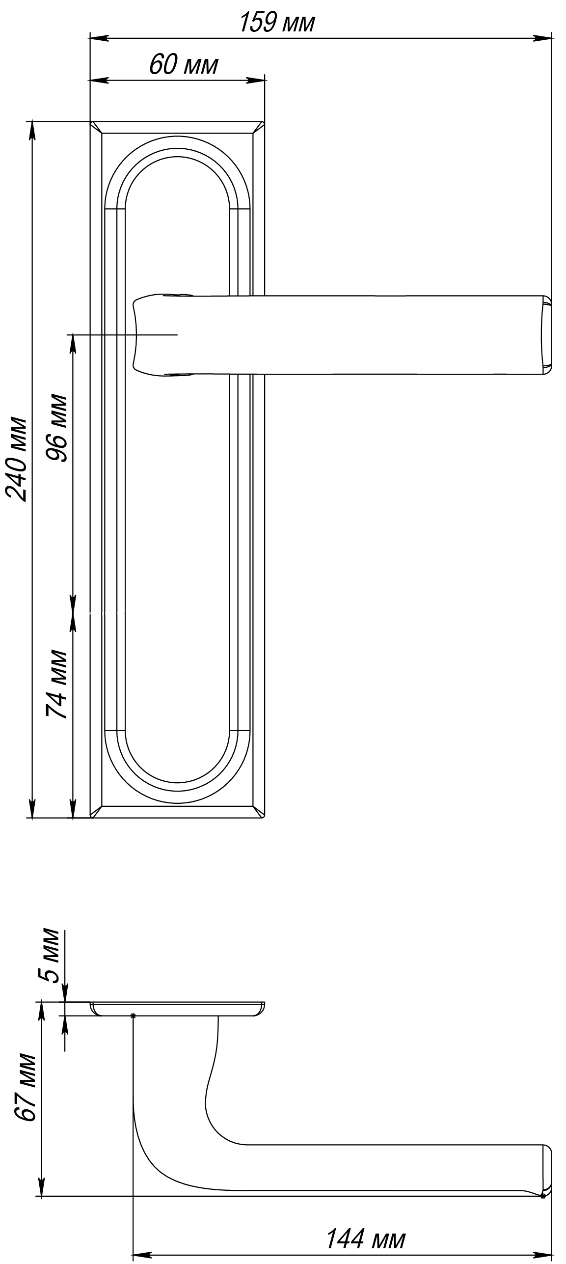 Ручка дверная THE BUS STATION PLS AH на планке, цвет Осенний мёд/Autumn Honey фото morelli Санкт-Петербург