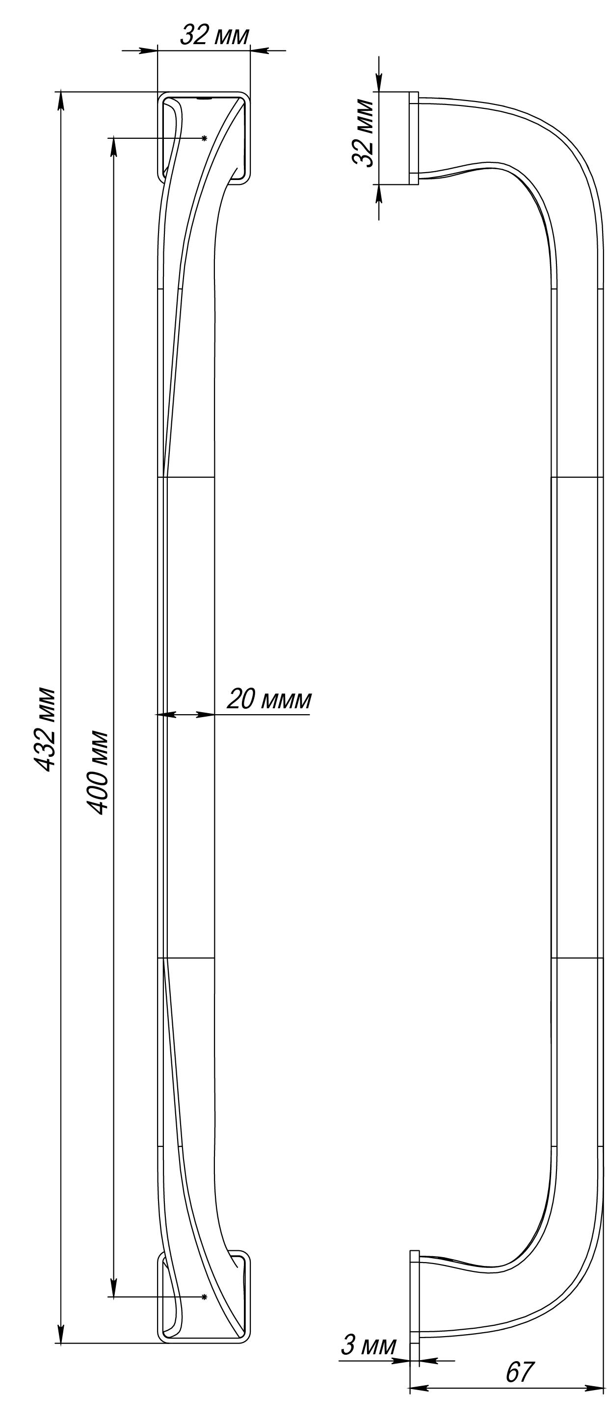 Ручка-скоба WD CONCERT HALL PH SSW, цвет Стокгольмский снегопад/Stockholm Snowfall фото купить в СПб