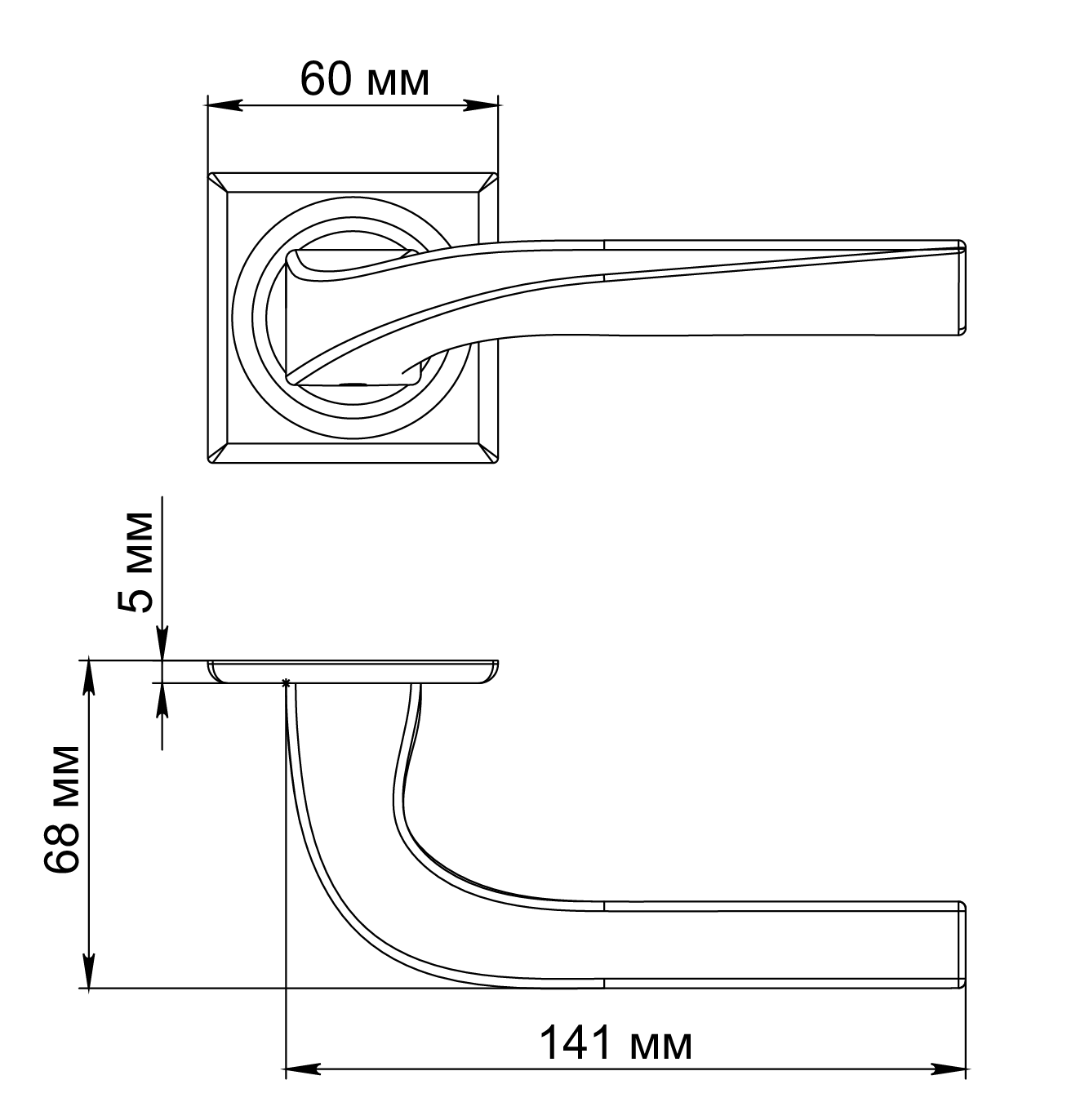 Ручка дверная WD CONCERT HALL S7 SMI на квадратной розетке, цвет Весенняя дымка/Spring Mist фото фурнитура Санкт-Петербург