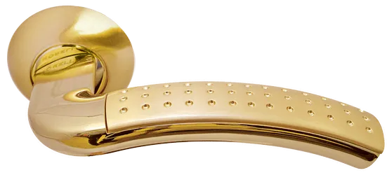ПАЛАЦЦО, ручка дверная MH-02P SG/GP, цвет мат.золото/золото,с перфорацией фото купить Санкт-Петербург