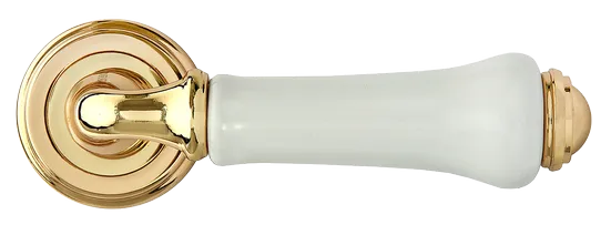 UMBERTO, ручка дверная MH-41-CLASSIC PG/W, цвет - золото/белый фото купить в СПб