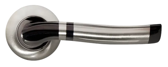 ФОНТАН, ручка дверная MH-04 SN/BN, цвет - бел. никель/черн. никель фото купить в СПб