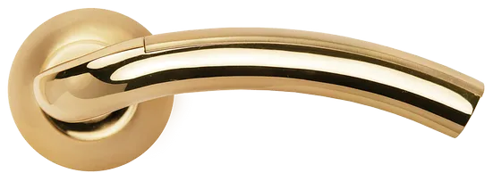 ПАЛАЦЦО, ручка дверная MH-02P SG/GP, цвет мат.золото/золото,с перфорацией фото купить в СПб