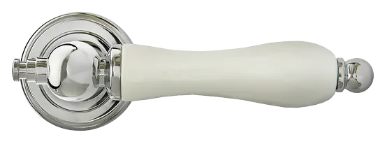MART, ручка дверная MH-42-CLASSIC PC/W, цвет- хром/белый фото купить в СПб