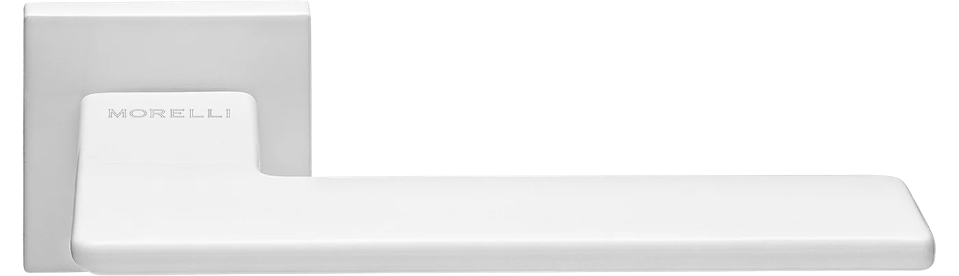 PLATEAU, ручка дверная на квадратной накладке MH-51-S6 W, цвет - белый фото купить Санкт-Петербург